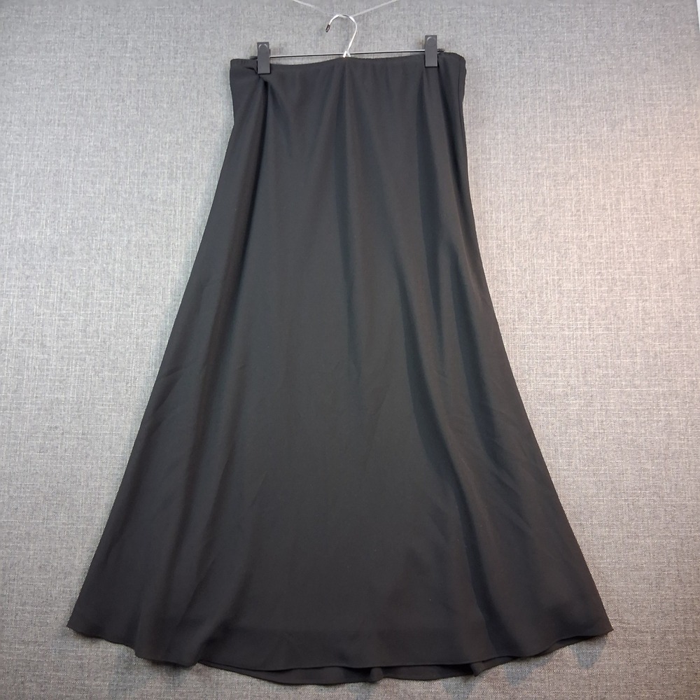Msk Evening Black Maxi Skirt XL A-Line Elastic Waist Flowy Made in USA Formal